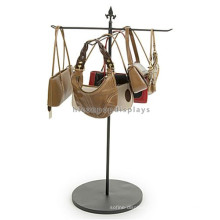Bag Retail Shop Metal Material 4 Way Hooks Hanging Handbag Wholesale T Stand Display Fixtures